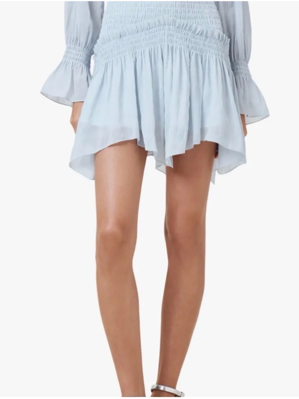 NWT All Saints Pamela Asymmetric Skirt Light Blue Size 4